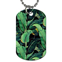 Night Banana Leaves Dog Tag (one Side) by goljakoff