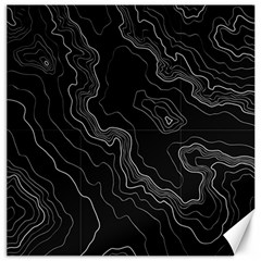 Black Topography Canvas 16  X 16  by goljakoff