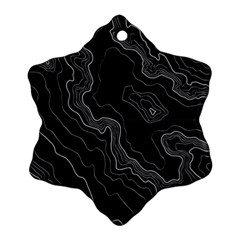 Black Topography Ornament (snowflake) by goljakoff