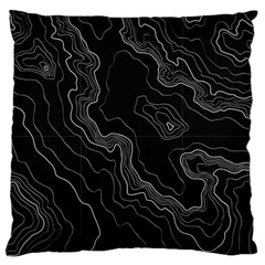 Black Topography Standard Flano Cushion Case (two Sides) by goljakoff