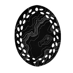 Topography Map Ornament (oval Filigree) by goljakoff