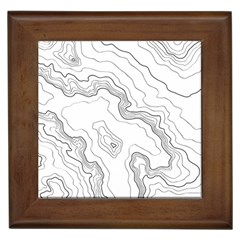 Topography Map Framed Tile by goljakoff