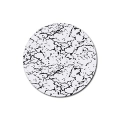 Black And White Grunge Abstract Print Rubber Round Coaster (4 Pack)  by dflcprintsclothing