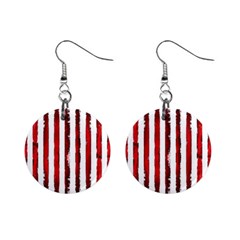 Red Stripes Mini Button Earrings by goljakoff