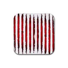 Red Stripes Rubber Coaster (square)  by goljakoff