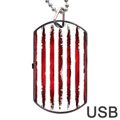 Red Stripes Dog Tag Usb Flash (two Sides) by goljakoff