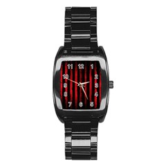 Red Lines Stainless Steel Barrel Watch by goljakoff