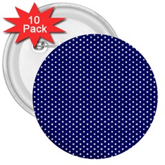 Stars Blue Ink 3  Buttons (10 Pack)  by goljakoff