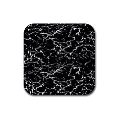 Black And White Grunge Abstract Print Rubber Square Coaster (4 Pack)  by dflcprintsclothing