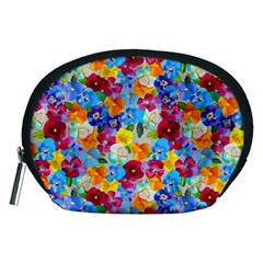 Pansies  Watercolor Flowers Accessory Pouch (medium) by SychEva