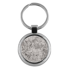 Silver Abstract Grunge Texture Print Key Chain (round) by dflcprintsclothing