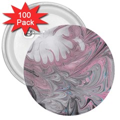 Painted Petals-marbling 3  Buttons (100 Pack)  by kaleidomarblingart