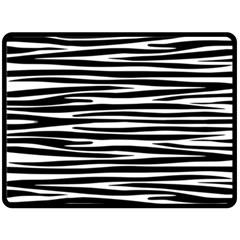 Zebra Stripes, Black And White Asymmetric Lines, Wildlife Pattern Fleece Blanket (large)  by Casemiro