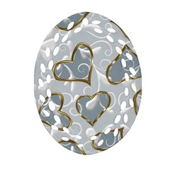  Gold Hearts Ornament (oval Filigree) by Galinka