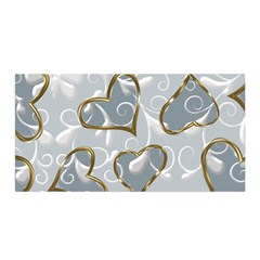  Gold Hearts Satin Wrap by Galinka