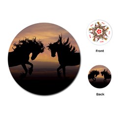 Evening Horses Playing Cards Single Design (round) by LW323