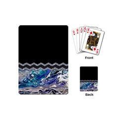 Blue Ocean Minimal Liquid Painting Playing Cards Single Design (mini) by gloriasanchez