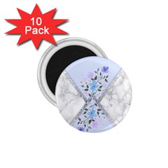 Minimal Silver Blue Marble Bouquet A 1 75  Magnets (10 Pack)  by gloriasanchez