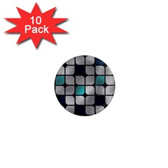 Pattern Abstrat Geometric Blue Grey 1  Mini Magnet (10 Pack)  by alllovelyideas