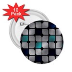 Pattern Abstrat Geometric Blue Grey 2.25  Buttons (10 pack) 