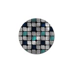 Pattern Abstrat Geometric Blue Grey Golf Ball Marker