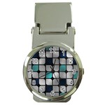 Pattern Abstrat Geometric Blue Grey Money Clip Watches