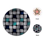 Pattern Abstrat Geometric Blue Grey Playing Cards Single Design (Round)