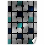 Pattern Abstrat Geometric Blue Grey Canvas 20  x 30 