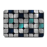 Pattern Abstrat Geometric Blue Grey Small Doormat 