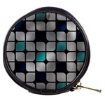 Pattern Abstrat Geometric Blue Grey Mini Makeup Bag