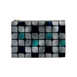 Pattern Abstrat Geometric Blue Grey Cosmetic Bag (Medium)