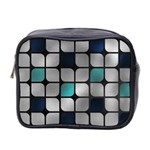 Pattern Abstrat Geometric Blue Grey Mini Toiletries Bag (Two Sides)