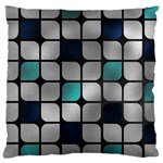 Pattern Abstrat Geometric Blue Grey Large Cushion Case (One Side)