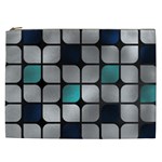 Pattern Abstrat Geometric Blue Grey Cosmetic Bag (XXL)