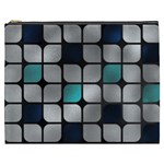 Pattern Abstrat Geometric Blue Grey Cosmetic Bag (XXXL)