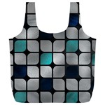 Pattern Abstrat Geometric Blue Grey Full Print Recycle Bag (XL)
