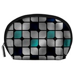 Pattern Abstrat Geometric Blue Grey Accessory Pouch (Large)