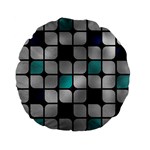 Pattern Abstrat Geometric Blue Grey Standard 15  Premium Flano Round Cushions