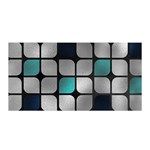 Pattern Abstrat Geometric Blue Grey Satin Wrap