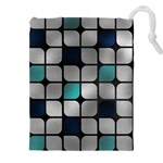 Pattern Abstrat Geometric Blue Grey Drawstring Pouch (4XL)