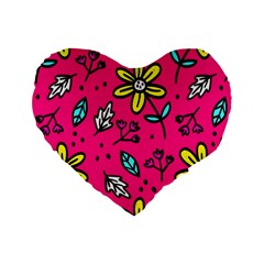 Flowers-flashy Standard 16  Premium Heart Shape Cushions by alllovelyideas