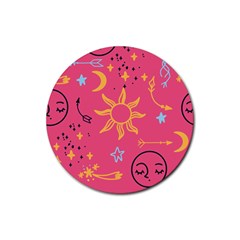 Pattern Mystic Color Rubber Coaster (round) 