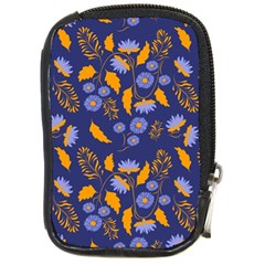 Folk Floral Art Pattern  Flowers Abstract Surface Design  Seamless Pattern Compact Camera Leather Case by Eskimos