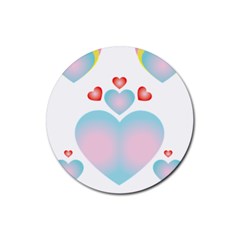 Hearth  Rubber Coaster (round)  by WELCOMEshop