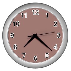 Burnished Brown Wall Clock (silver)