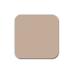 Frosted Almond Brown Rubber Square Coaster (4 Pack)  by FabChoice