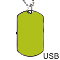 Acid Green Dog Tag Usb Flash (two Sides) by FabChoice