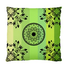 Green Grid Cute Flower Mandala Standard Cushion Case (one Side) by Magicworlddreamarts1