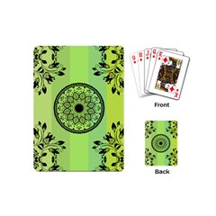 Green Grid Cute Flower Mandala Playing Cards Single Design (mini) by Magicworlddreamarts1
