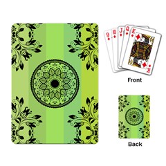 Green Grid Cute Flower Mandala Playing Cards Single Design (rectangle) by Magicworlddreamarts1